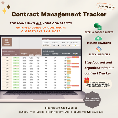 herdatastudio, her data studio, contract management, contract tracker, contract tracking template, contract analysis, deal management, b2b tracker, contract report, contract dashboard, contract tracker, manage contract better, business contract tracking, business contracts