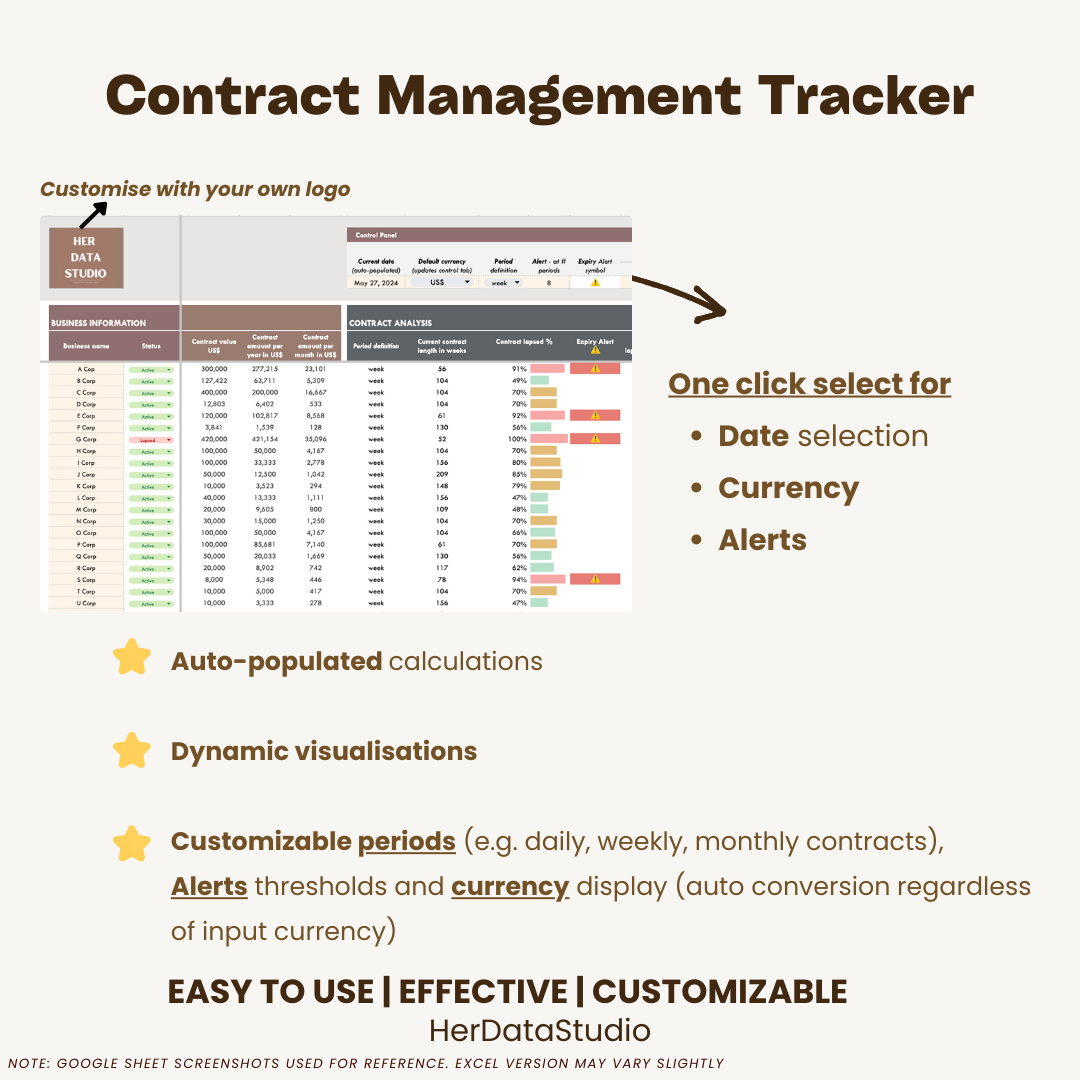 herdatastudio, her data studio, contract management, contract tracker, contract tracking template, contract analysis, deal management, b2b tracker, contract report, contract dashboard, contract tracker, manage contract better, business contract tracking, business contracts