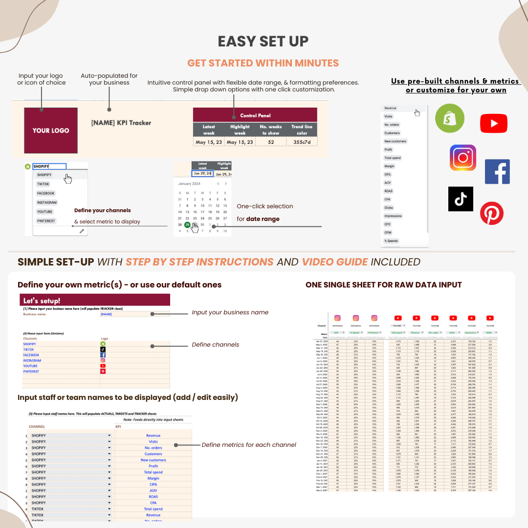 herdatastudio, her data studio, ecommerce marketing tracker, shopify sales tracking, performance kpi dashboard, google sheets template, roas optimization, growth marketing template, adspend kpi template, manage adspends, ecommerce kpi, performance marketing