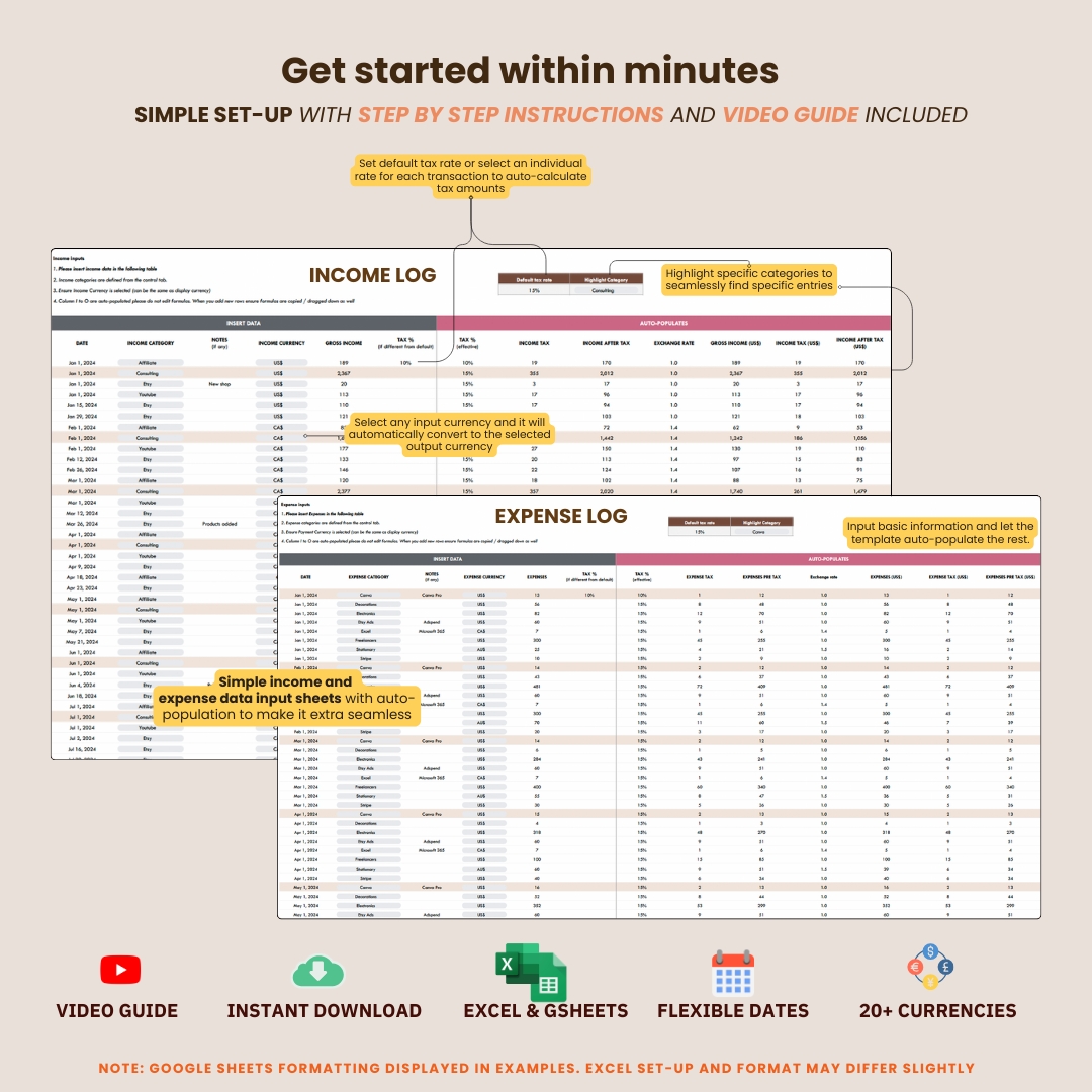 herdatastudio, her data studio, easy bookkeeping template excel google sheets, simple bookkeeping accounting, small business bookkeeping, beginner bookkeeping spreadsheet, bookkeeping report, income and expense tracker, profit analysis, dashboard, profit target tracker report