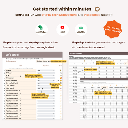 The KPI Dashboard - Weekly Version (EXCEL & Google Sheets)