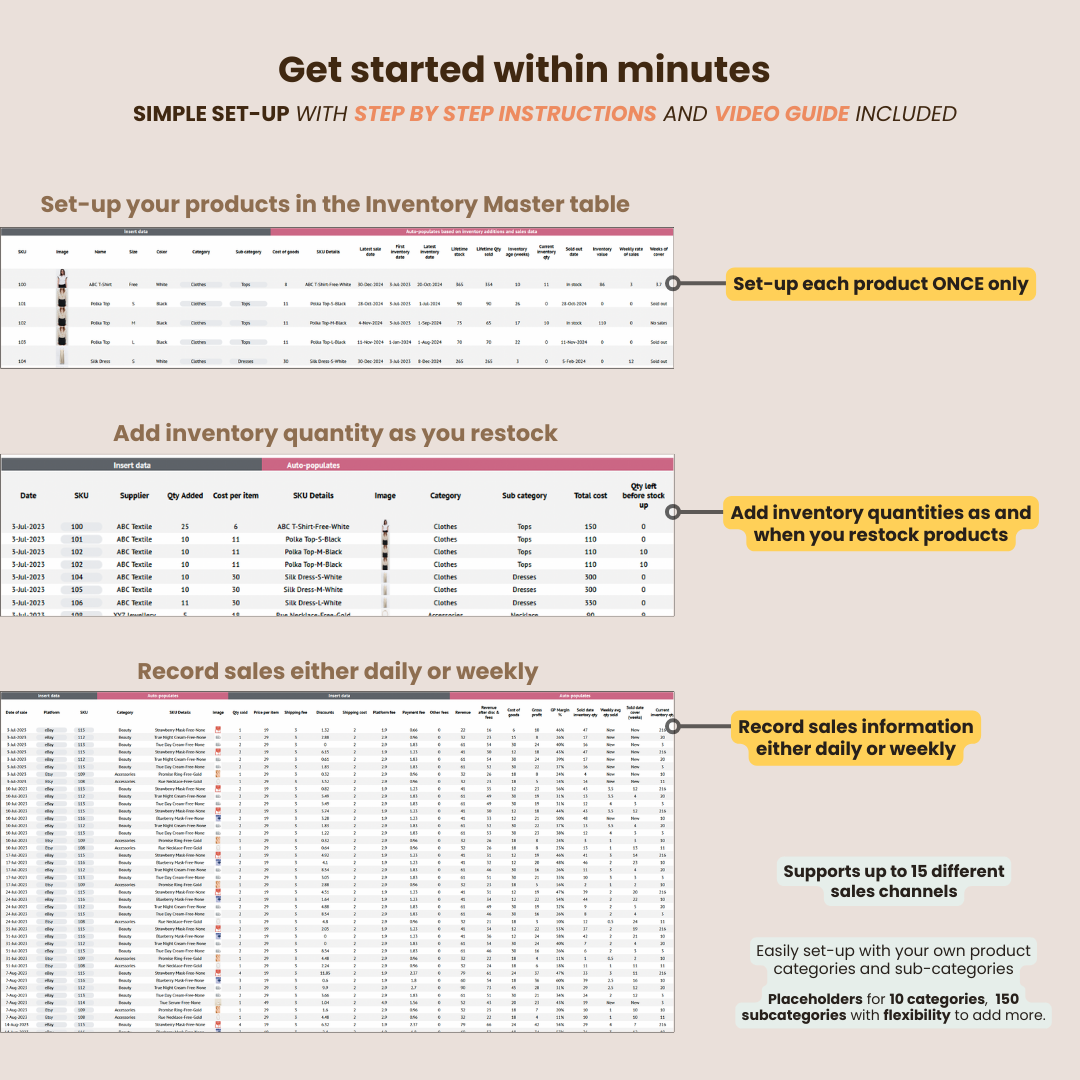 herdatastudio, her data studio, sales inventory tracker dashboard template, resell tracker, automated report, etsy ebay threadup facebook sales, marketplace tracker, inventory management, inventory report, automated dashboard, spreadsheet tracker, restock report, sell through rate