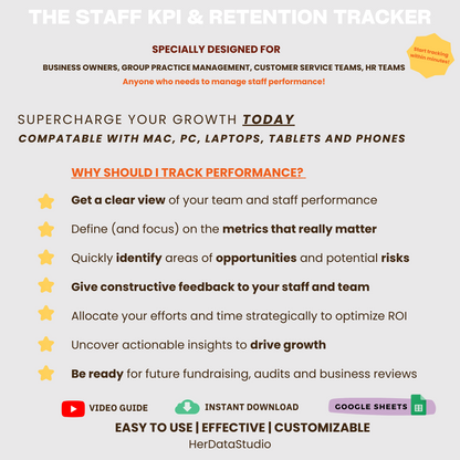 Staff & Retention KPI Tracker - Weekly Version (Google Sheets)