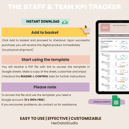 The Staff & Team KPI Tracker - Monthly Version (Google Sheets)