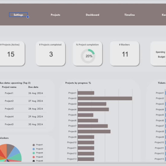 her data studio, herdatastudio, multi project manager template, project management spreadsheet, project management tool, project management excel google sheets, project kanban, project timeline, project budget, project GANTT